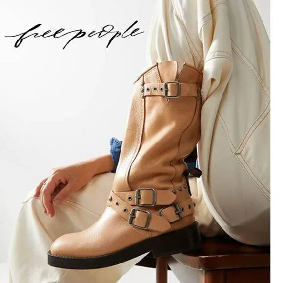 SOLD // Free People Janey Engineer Boots NIB - Picture 1 of 8